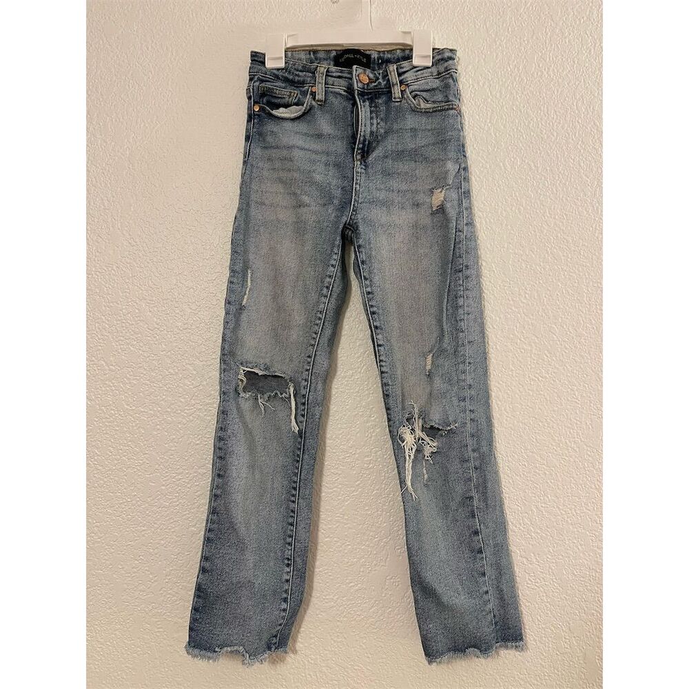 Kendall + Kylie Women's High Rise Distressed Skinny Jeans Blue Size 24